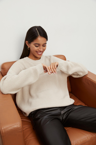 Свитер базовый из хлопка (one size, мокко) 